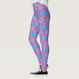Pink and Blue Boho Star Leggings
