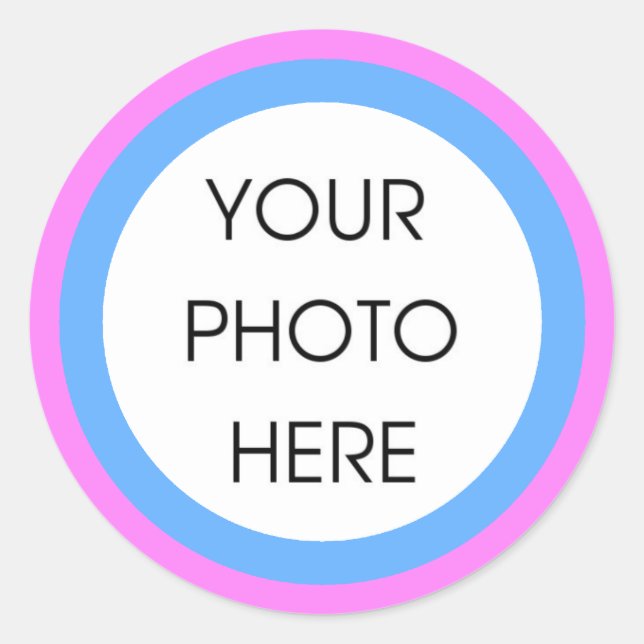 Pink and Blue Border Template Stickers (Front)