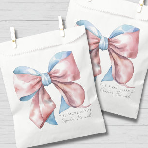 Pink And Blue Bow Gender Reveal Favour Bag