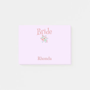 Pink and Blue Bride Favour Gift Post-it Notes
