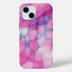 pink and blue bubbles iPhone 15 case