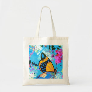 Pink and Blue Butterfly Budget Bag