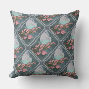 PINK AND BLUE BUTTERFLY CUSHION