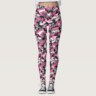 Pink and Blue Camo Leggings