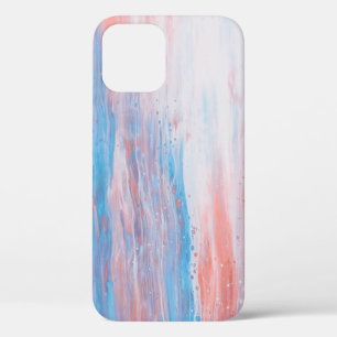 Pink and blue canvas painting iPhone 12 case