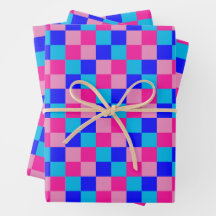Pink and Blue Chequered Print