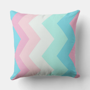 Pink and Blue chevron Pattern Cushion