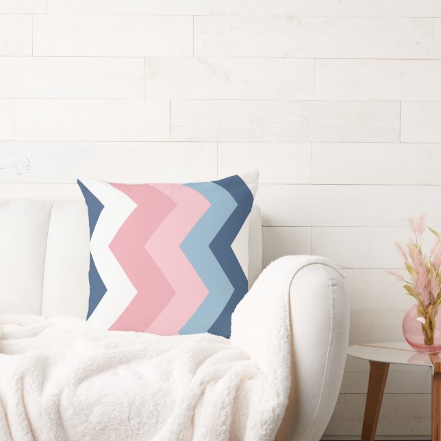 pink and blue chevron Pattern Cushion (Couch)