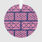 Pink and Blue Chippendale Christmas Ornament