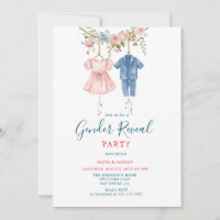 Pink and Blue clothes Gender Reveal Party 