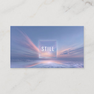 Pink and Blue Cloudscape Minimalist Frame Business Card