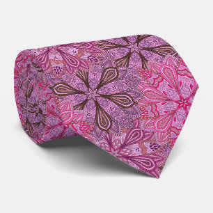 Pink and blue colourful mandala pattern tie