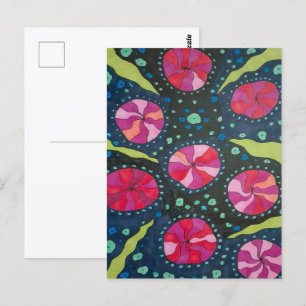 Pink and Blue Cosmic Pops Postcard