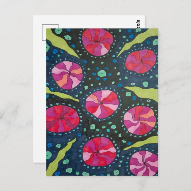 Pink and Blue Cosmic Pops  Postcard (Front/Back)