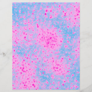 Pink and Blue Cosmic Star Scrapbooking Paper