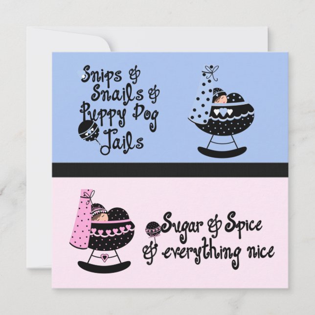 Pink and Blue Cradle Gender Reveal Party Invitation (Front)