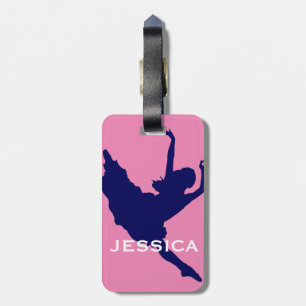 Pink And Blue Dancer 2 Luggage Tag