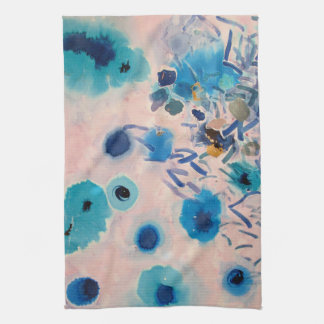 pink and blue design kitchen towel