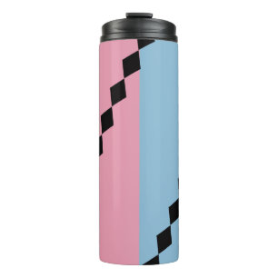 Pink and Blue Diamond Diagonal Thermal Tumbler