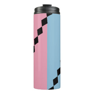 Pink and Blue Diamond Diagonal  Thermal Tumbler