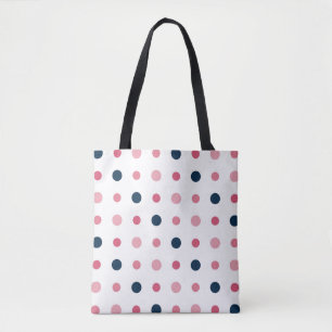 Pink and Blue Dots Tote Bag