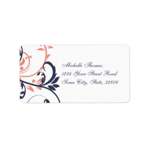 Pink and Blue Double Floral Label