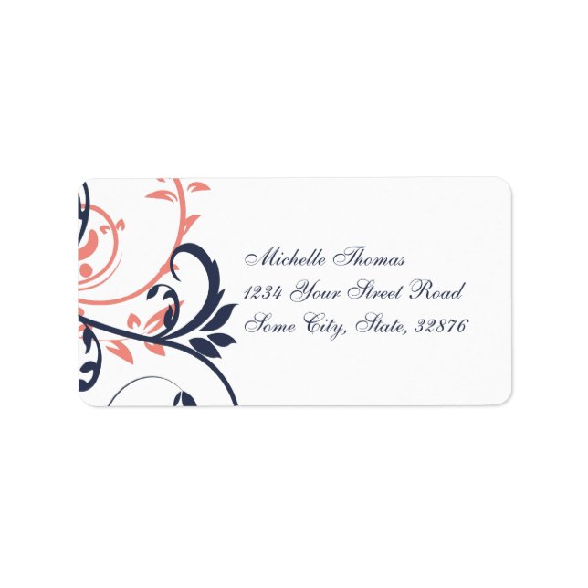 Pink and Blue Double Floral Label (Front)