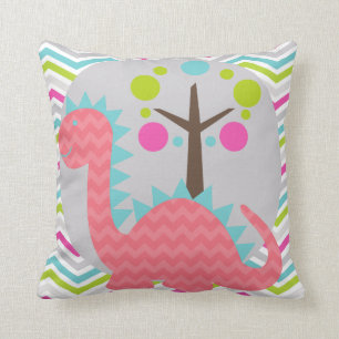 Pink and Blue Dragon Throw Pillow