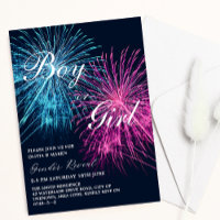 Pink and Blue Firework Firecracker Gender Reveal