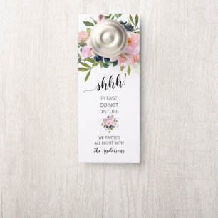 Pink and Blue Floral Door Hanger