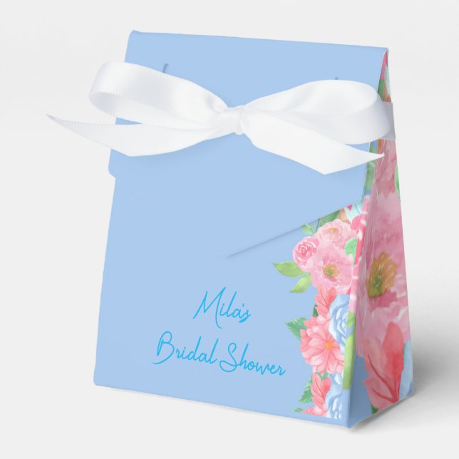 pink and blue floral favour box (Front Side)