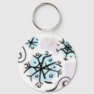 Pink and Blue Frost Snowflakes Key Ring