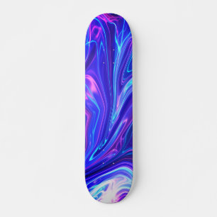 Pink and Blue Galaxy Abstract   Skateboard