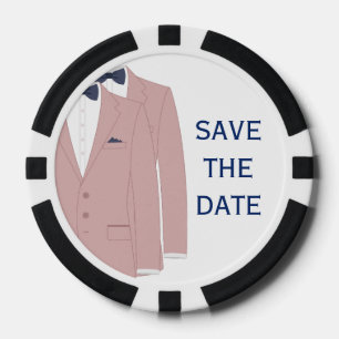 Pink And Blue Gay Save The Date Poker Chips