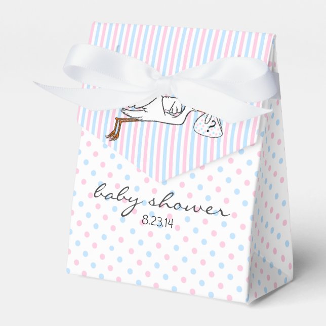 Pink and Blue Gender Reveal Baby Shower Favour Box (Front Side)