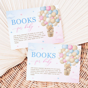 Pink and Blue Gender Reveal Book Request Enclosure Card