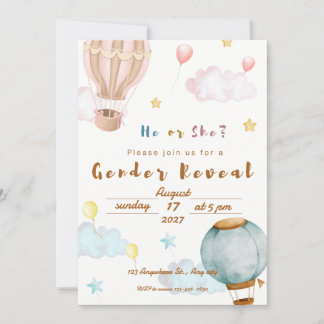 Pink And Blue Gender Reveal invitation