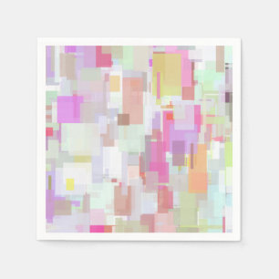 Pink and Blue Geometric Abstraction Napkin