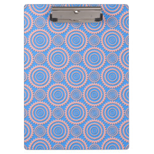 Pink and Blue Geometric Circles Pattern Clipboard