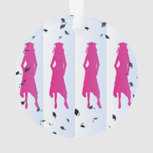 Pink and Blue Grad Silhouettes Ornament