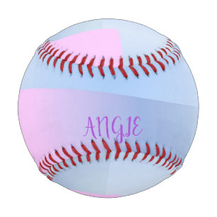 Pink and blue gradient print baseball