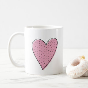Pink and blue heart mug