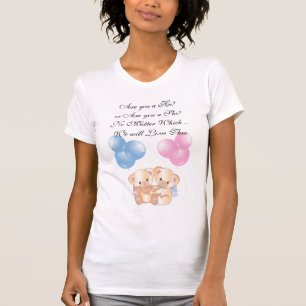 Pink and Blue Hugging Bears Expecting T-Shirt