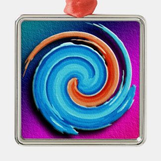 Pink and Blue Hurricane Swirl Metal Tree Decoration