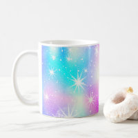 Pink and Blue Iridescent Sparkle coffee mug,