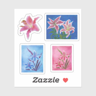Pink and Blue Lilies