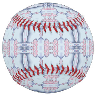 Pink and Blue Lined Kaleidoscope Pattern Softball