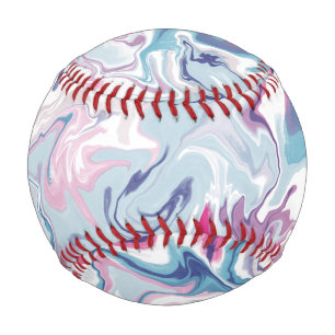 Pink and blue liquid acrylic baseball