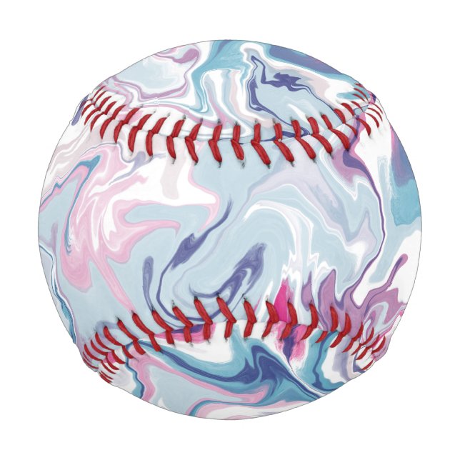 Pink and blue liquid acrylic baseball (Front)