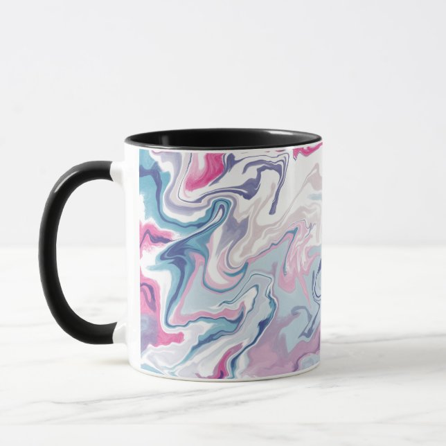 Pink and blue liquid acrylic mug (Left)